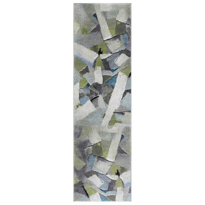 SAFAVIEH Porcello Gennady Mid-Century Modern Abstract Rug - 2'3" x 8' Runner - Green/Grey - Runner