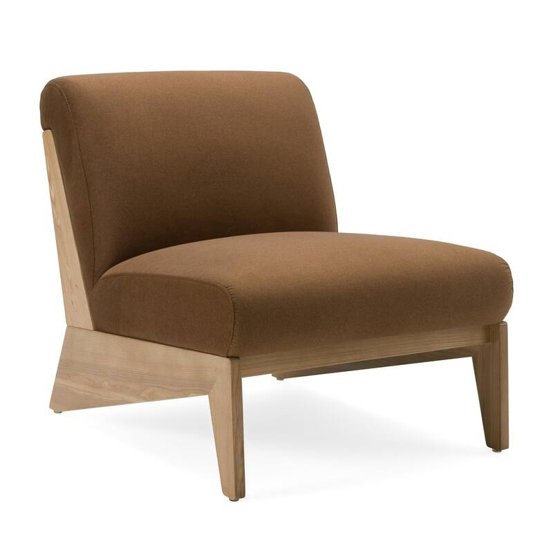 Divani Casa Vance Modern Sand Fabric & Wood Accent Chair