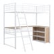 preview thumbnail 5 of 7, White Twin Metal Loft Bed with Shelves & Desk