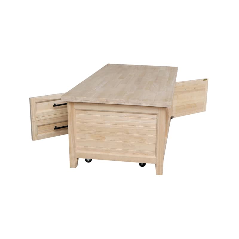 Sanibel Solid Wood Coffee Table with Casters