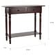 preview thumbnail 5 of 3, SAFAVIEH Cape Cod Dark Cherry 2-drawer Console Table - 37.8" x 13" x 31.9"