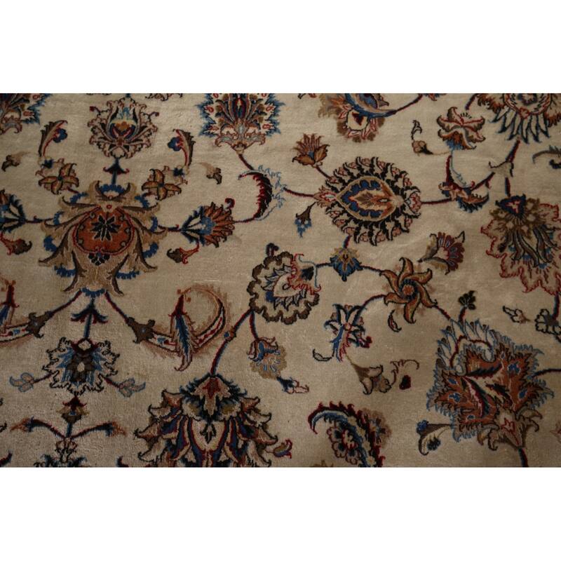 Vegetable Dye Kashmar Large Vintage Persian Rug Handmade Wool Carpet - 11'3" x 16'3"