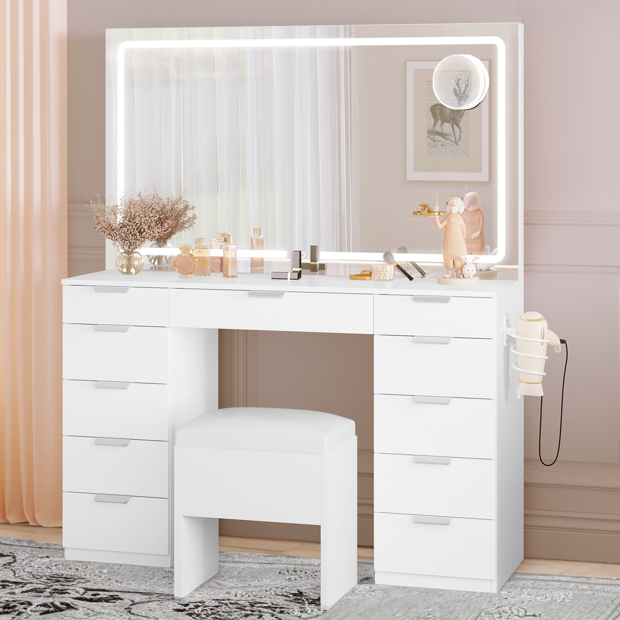 Large best sale vanity dresser