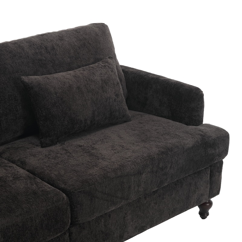 Modern chenille Fabric Loveseat, 2-Seat Upholstered Loveseat Sofa Modern Couch