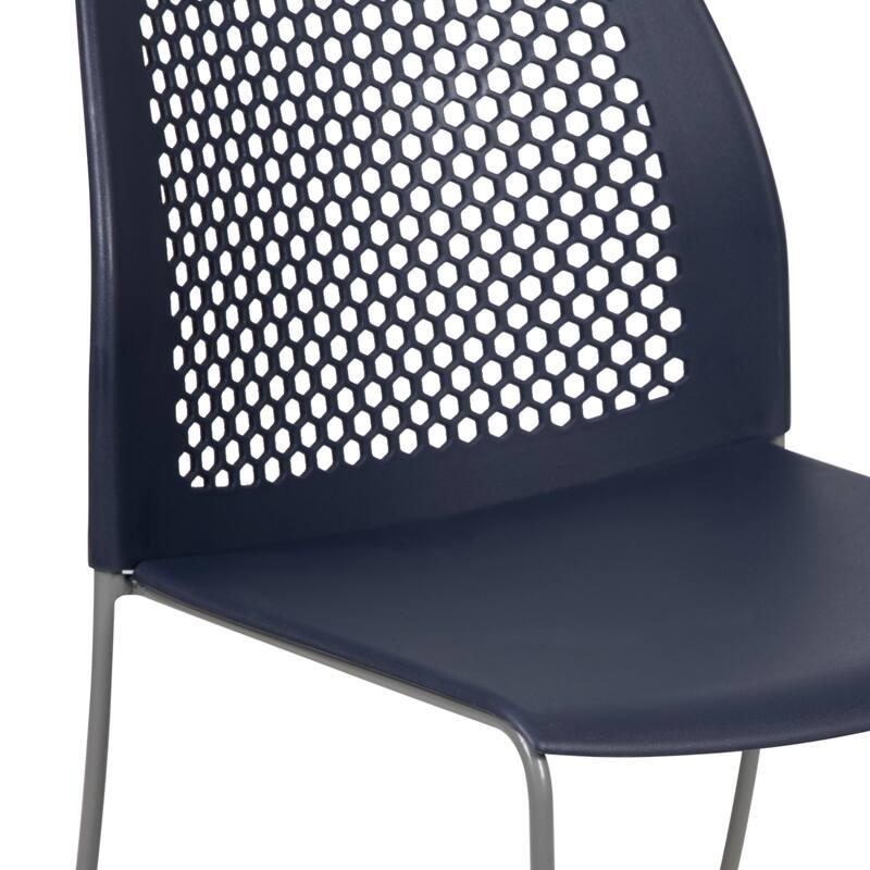 661 lb. Capacity Stack Chair with Air-Vent Back and Powder Coated Sled Base