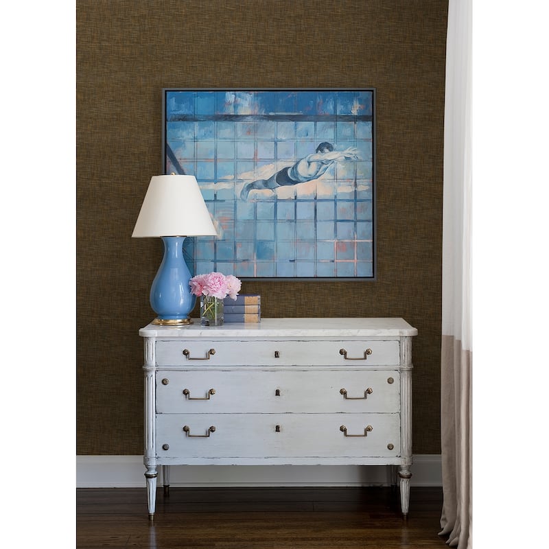 A-Street Prints Genji Brown Woven Wallpaper