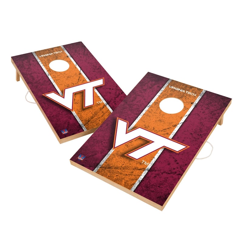 Vintage Virginia Tech Hokies 2x4 Tailgate Cornhole Boards - Include LED Lights