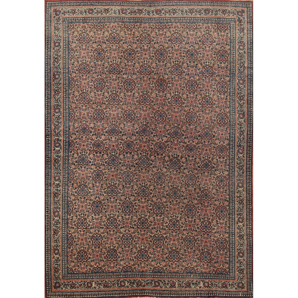 Floral Qum Foyer Rug Handmade Wool Carpet - 4'5" x 6'4"