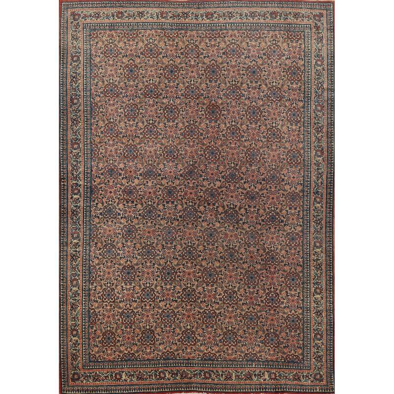 Floral Qum Foyer Rug Handmade Wool Carpet - 4'5" x 6'4"