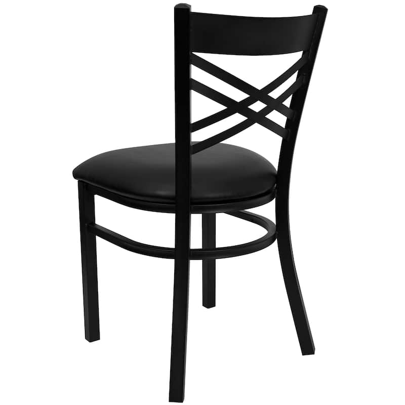 X'' Back Metal Restaurant Chair - 16.5"W x 17"D x 32.25"H - 16.5"W x 17"D x 32.25"H