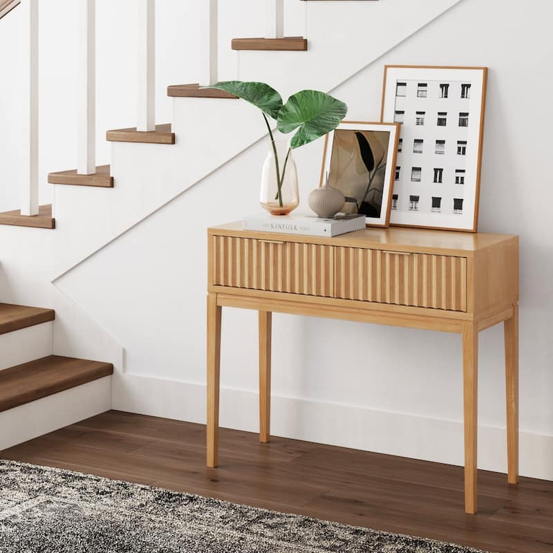 Nathan James Jasper Bohemian Hallway Table, Entryway Table with Storage Drawers