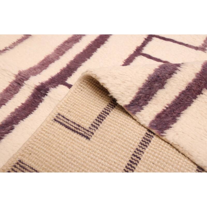 ECARPETGALLERY Hand-knotted Pak Finest Marrakesh Cream Wool Rug - 6'11 x 9'8