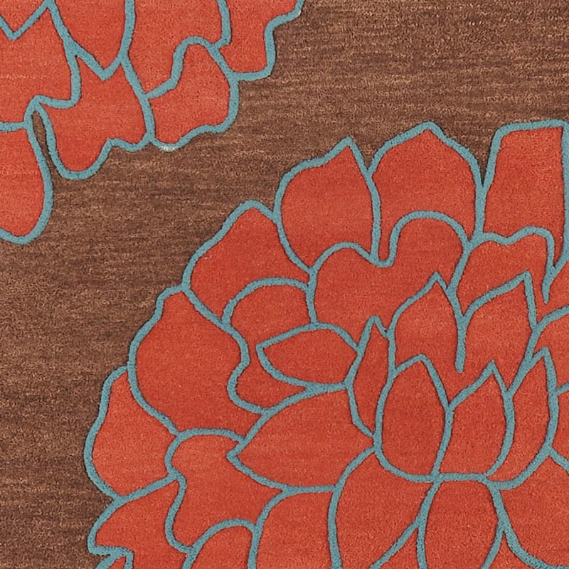 Hand-tufted Contemporary Brown/ Glacier New Zealand Wool Abstract Area Rug