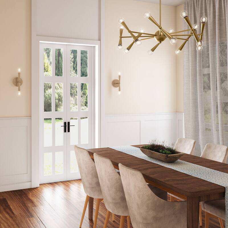 Modern Gold Dimmable 2-Light Wall Sconce Light