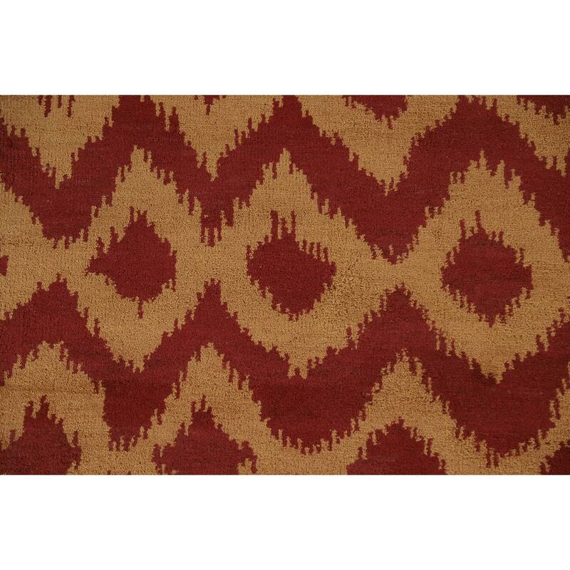 Hand Knotted Oriental 100% Wool Carpet Modern All-Over Yellow & Gold Gabbeh Area Rug - 7' 9'' X 5' 0''