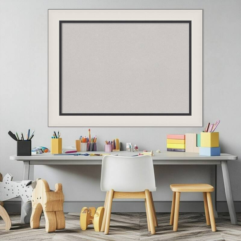 Ellie Silver Black Framed Cork Board - Bulletin Board, Organization Board, Pin Board