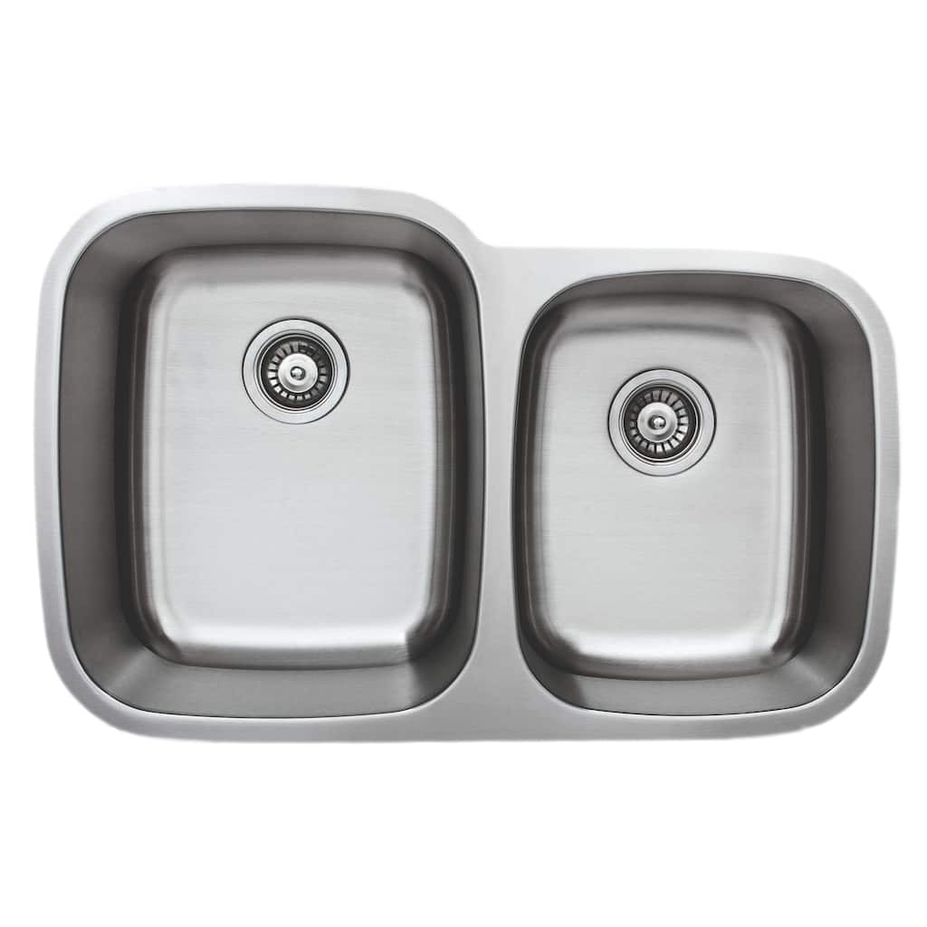 Wells Sinkware Craftsmen Series 32-inch 16-gauge Undermount 60-40 Double Bowl Stainless Steel Kitchen Sink - Sink Only