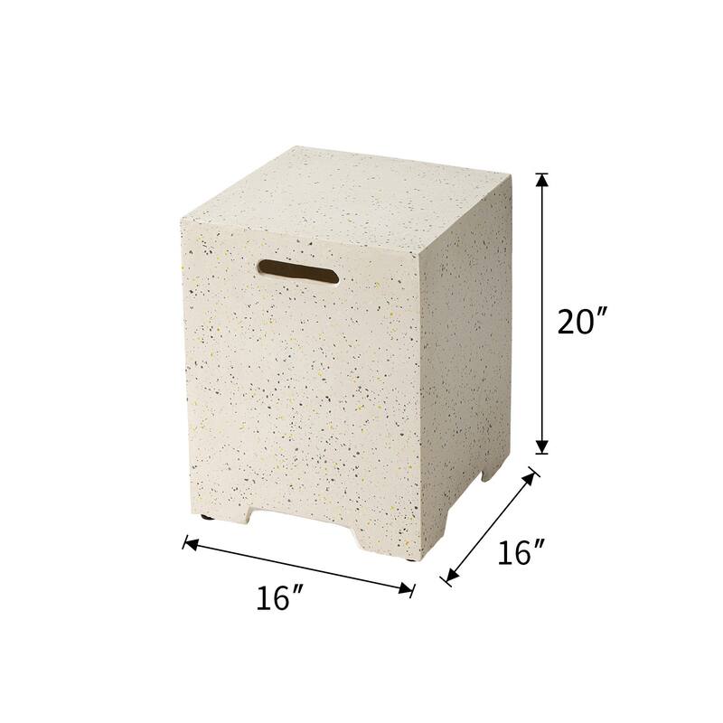 COSIEST Concrete Outdoor Propane Tank Cover Table