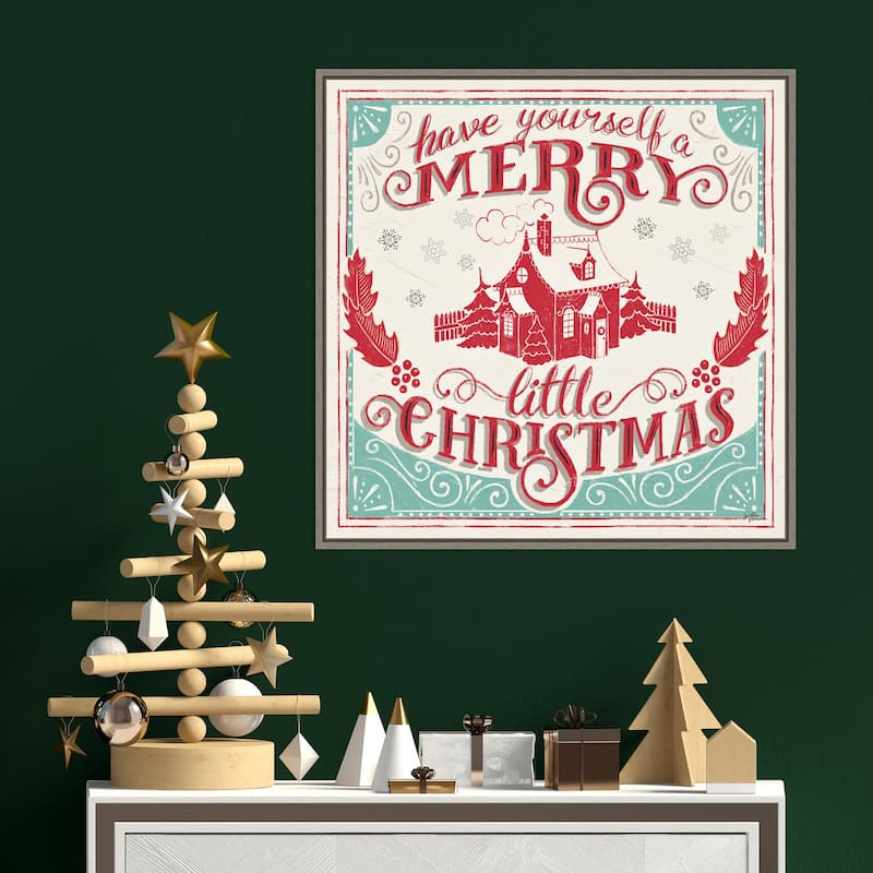 Merry Little Christmas V by Janelle Penner Framed Canvas Wall Art