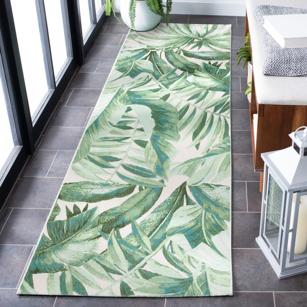 SAFAVIEH Barbados Floricica Tropical Indoor/Outdoor Waterproof Rug