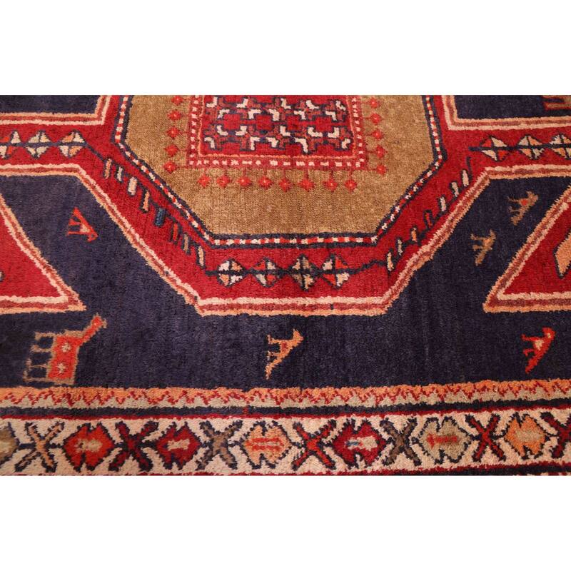 ECARPETGALLERY Hand-knotted Konya Anatolian Dark Navy Wool Rug - 4'2 x 10'4