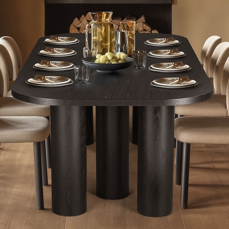 87" Oak Wooden Rectangle Dining Table