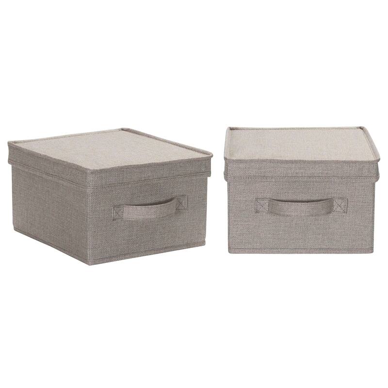Household Essentials Canvas Storage Bins with Removable Lids (Set of 2)