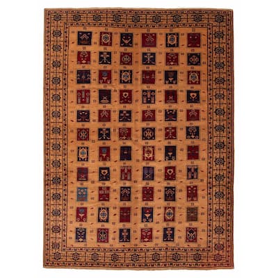 ECARPETGALLERY Hand-knotted Teimani Tan Wool Rug - 6'7 x 9'2