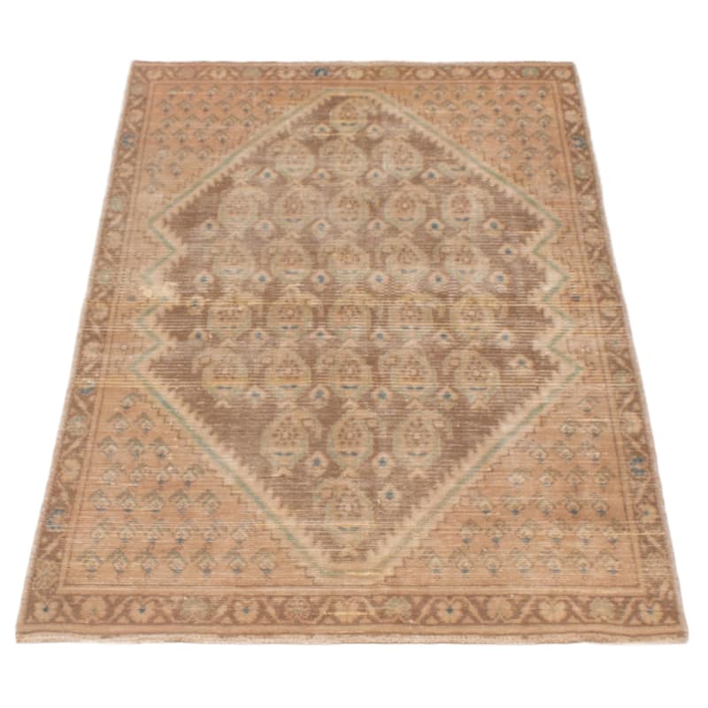 ECARPETGALLERY Hand-knotted Antalya Vintage Brown Wool Rug - 3'6 x 6'1