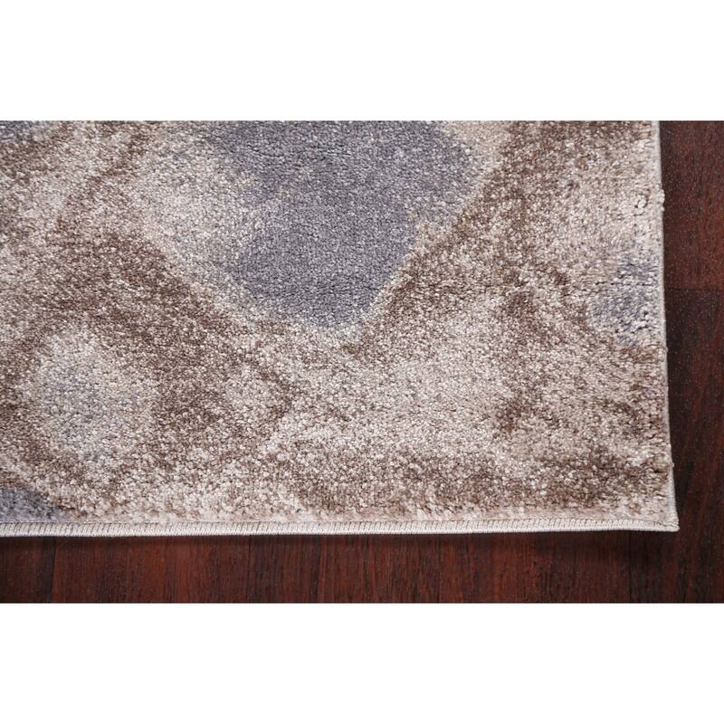 Turkish Abstract Brown Transitional Oriental Rug Contemporary Carpet