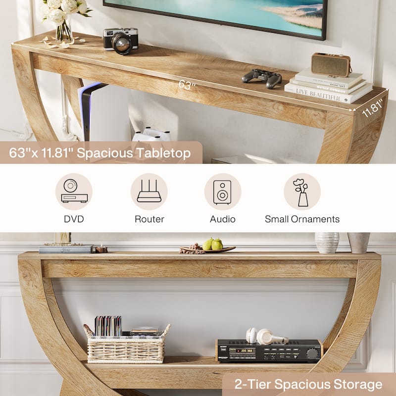 TV Stand with Storage Shelves for 55-75 Inches Television