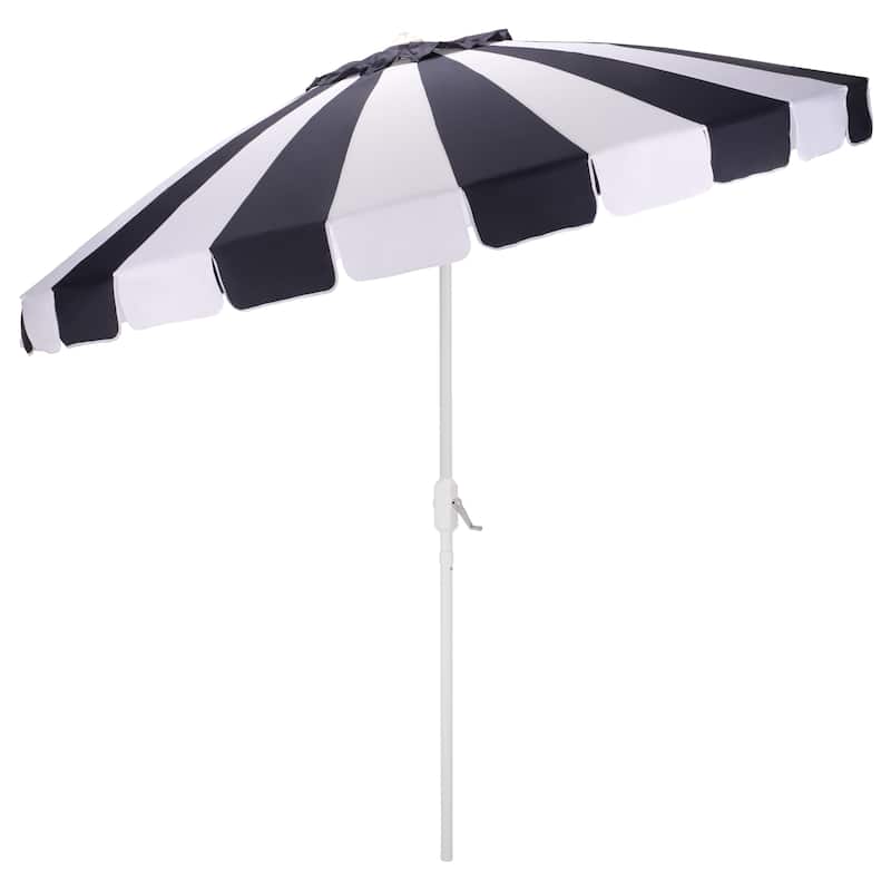 SAFAVIEH Outdoor Patio Furniture Buti 9 Ft Umbrella, Crank Lift Shade with Aluminum Frame