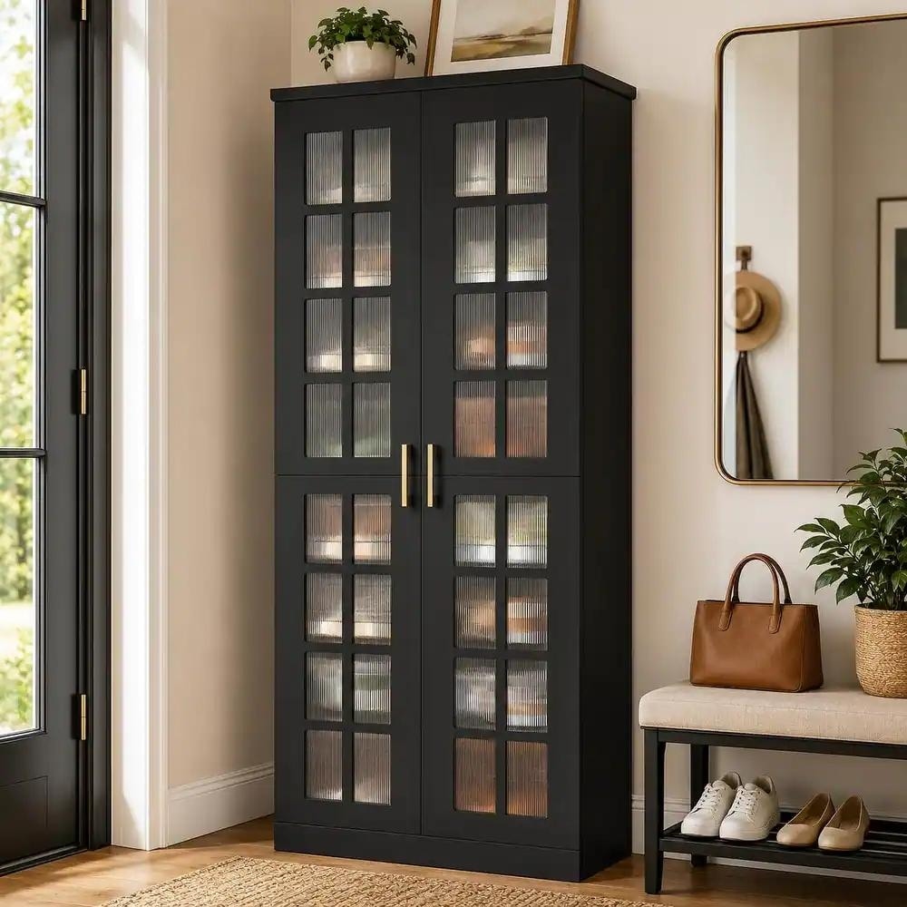 Modern 8-Tier Shoe Storage Cabinet with Doors
