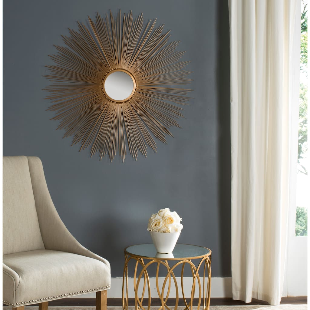 SAFAVIEH Handmade Shaquita Art Gold Sunburst 41-inch Decorative Mirror - 40.8" x 40.8" x 0.8" - 41Wx41Dx1H