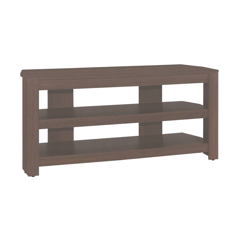 42" Contemporary TV Stand, Dark Walnut, Open Shelves, Media Entertainment Center, Storage Console - Cherry