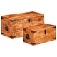 preview thumbnail 2 of 8, vidaXL Storage Chest Set 2 Pieces Rough Mango Wood - 27.6" x 13.8" x 13.8"