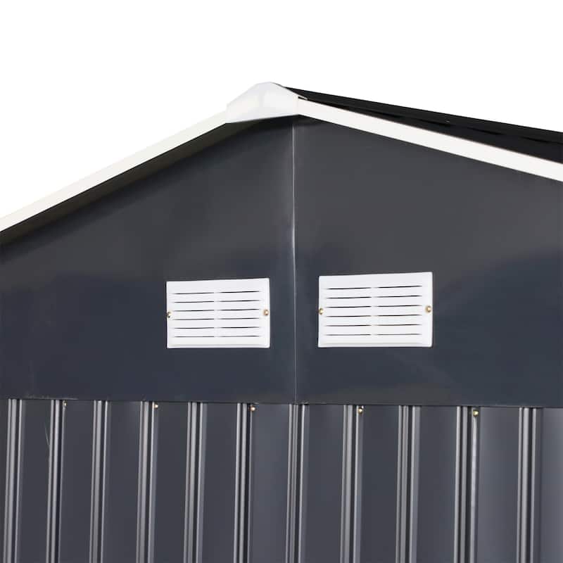 Outsunny 11' x 9' Dark Grey Metal Garden Shed