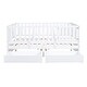 preview thumbnail 13 of 25, Full Size Wood Daybed with Fence Guardrails and 2 Drawers Split into Independent Floor Bed and Daybed, Gray