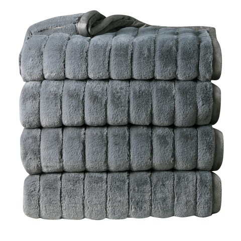 Clara Clark Faux Fur Heavy Mink Ultra Plush Cozy Warm Rabbit Bed Blanket