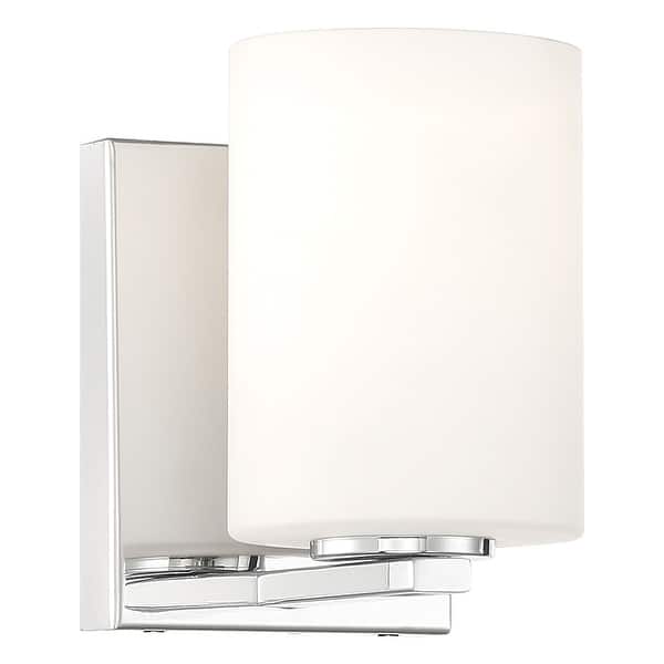 slide 2 of 6, Oslo - 1 Light LED Wall Sconce & Vanity - Opal Glass. Chrome