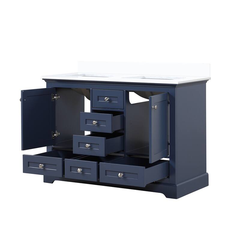 Dukes 48 in. W x 22 in. D Dark Grey Double Bath Vanity and White Quartz Top