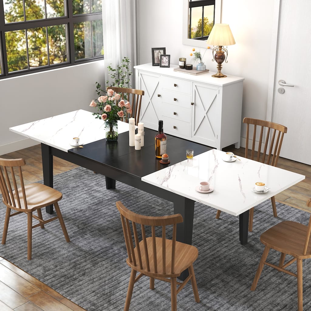 Dining Table, 106.3 in Large Extendable Kitchen Table