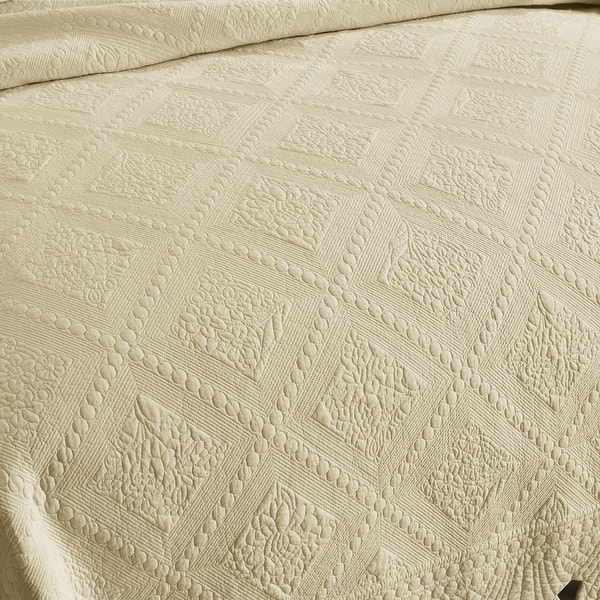 Cozy 3-Piece Oversized Bedspread Set – 100% Cotton Quilt Coverlet For All Seasons