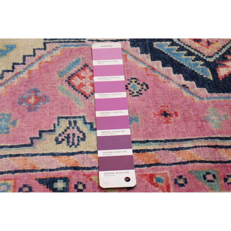 ECARPETGALLERY Hand-knotted Uzbek Ghazni Violet Wool Rug - 4'9 x 6'6