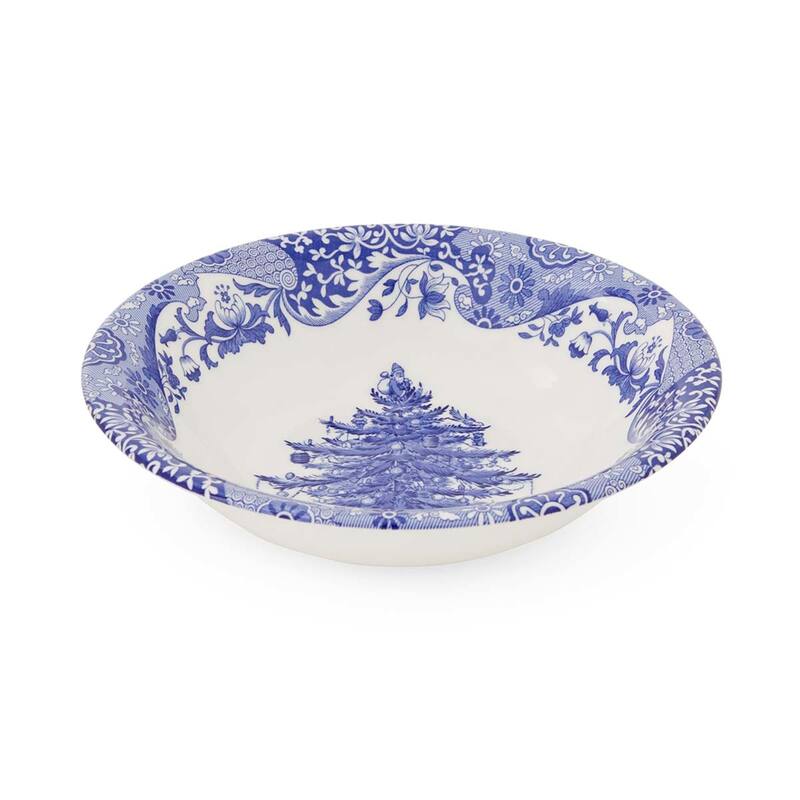 Spode Blue Italian Christmas Tree Bowl - 7.9-Inch