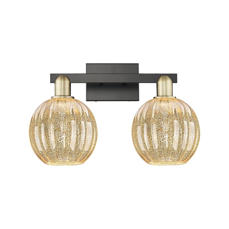 Innovations Lighting 716-2W-12-16 Preston Vanity Preston 2 Light 16" - Black Antique Brass / Mercury