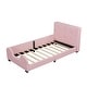 preview thumbnail 17 of 15, Modern Upholstered Twin Size Platform Bed With Guardrail With Headboard for Home