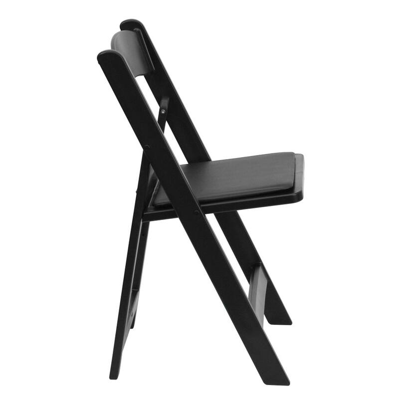 Lightweight Resin Folding Chairs with Vinyl Seats (Set of 4)