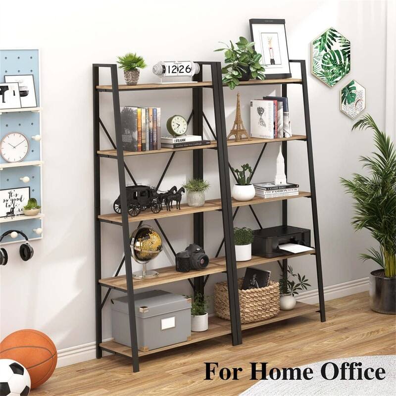 5 Tier Ladder Shelf - 14.17"D x 27.56"W x 65.55"H