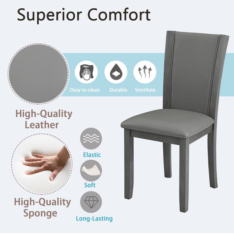 Wooden Dining Chairs Set of 4, Kitchen Chair with Padded Seat, Upholstered Side Chair for Dining Room, Living Room, Kitchen